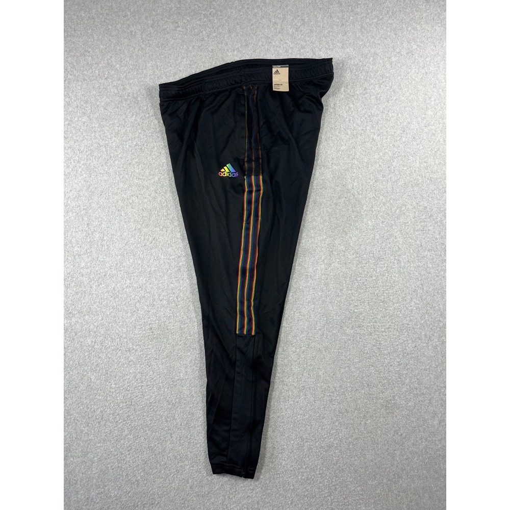Adidas Originals Pride Track Pants Womens 1X Black Zip Tapered Legs Joggers